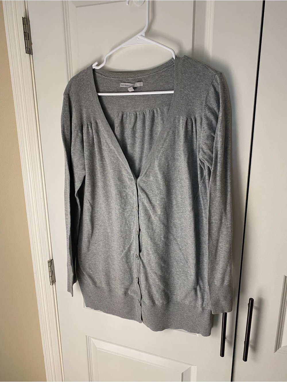 Old Navy Light Gray Button-Up Sweater Cardigan